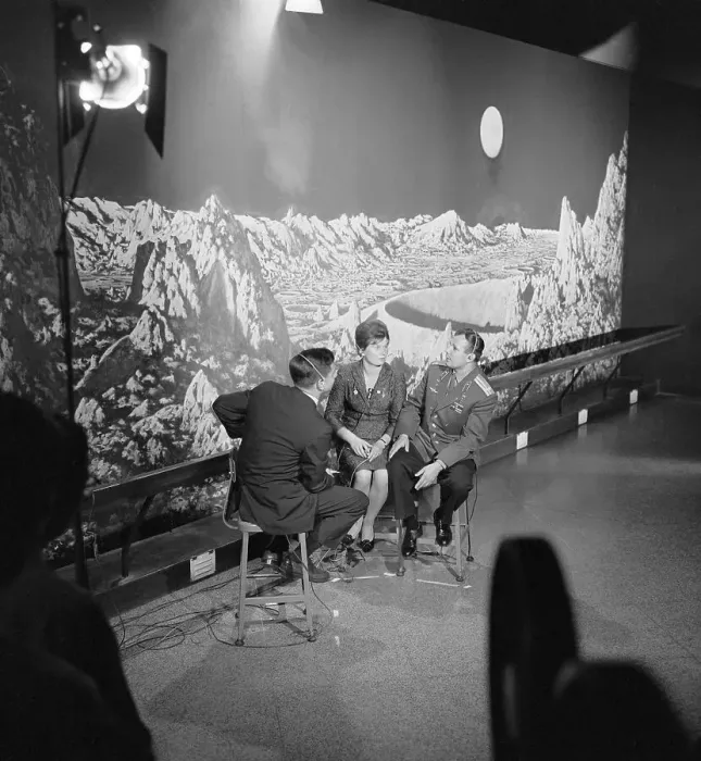 Framed Print : Soviet Cosmonauts Being Interviewed Framed Print : Soviet Cosmonauts Being Interviewed