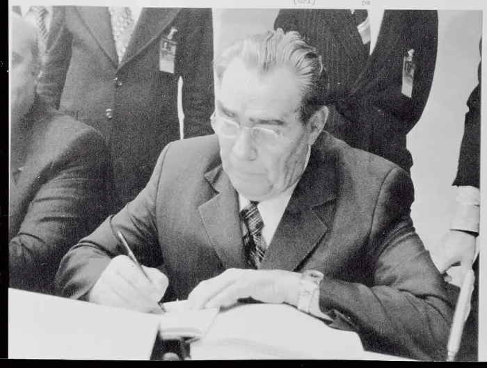Framed Print : Soviet Party Secretary General Signing Framed Print : Soviet Party Secretary General Signing