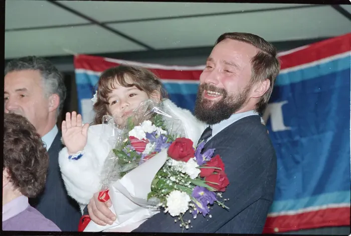 Framed Print : Soviet Refugee Holds Daughter at Airport Framed Print : Soviet Refugee Holds Daughter at Airport