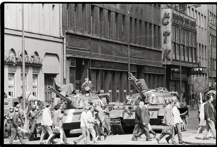 Framed Print : Soviet Tanks Roll Down Prague Street 1968 Framed Print : Soviet Tanks Roll Down Prague Street 1968