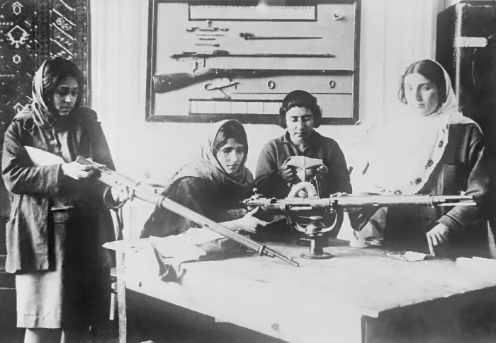 Framed Print : Soviet Women Learning to Use Guns