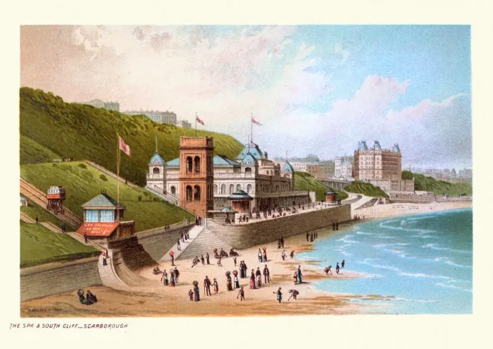 Framed Print : The Spa and South Cliff, Scarborough, North Yorkshire, Victorian holiday resort 19th Framed Print : The Spa and South Cliff, Scarborough, North Yorkshire, Victorian holiday resort 19th