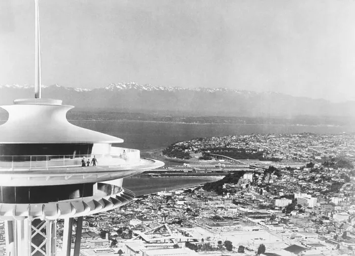 Framed Print : Space Needle Overlooking World's Fair Framed Print : Space Needle Overlooking World's Fair