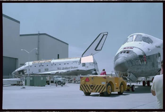 Framed Print : Space Shuttle Atlantis and Discovery