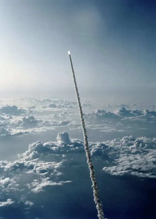 Framed Print : Space Shuttle Challenger Leaving Earth