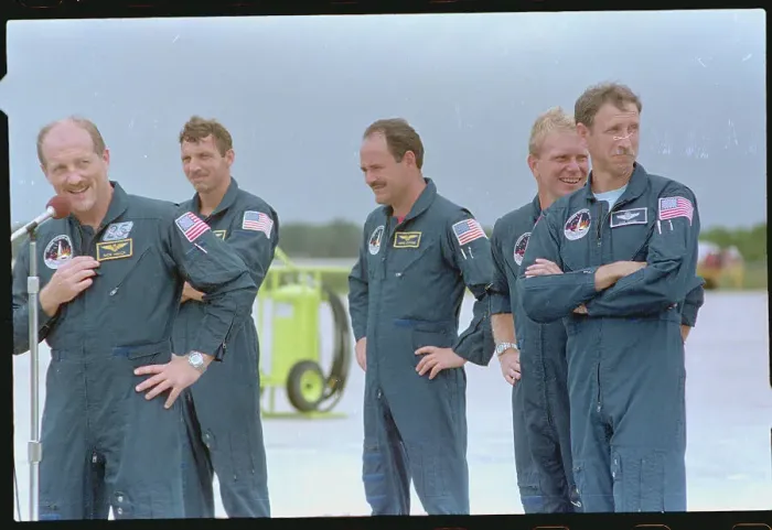 Framed Print : Space Shuttle Discovery Crew