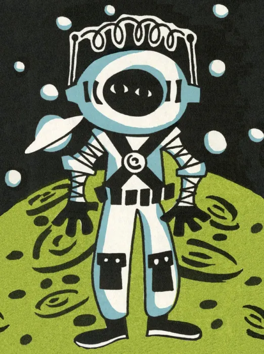 Framed Print : Spaceman on Planet