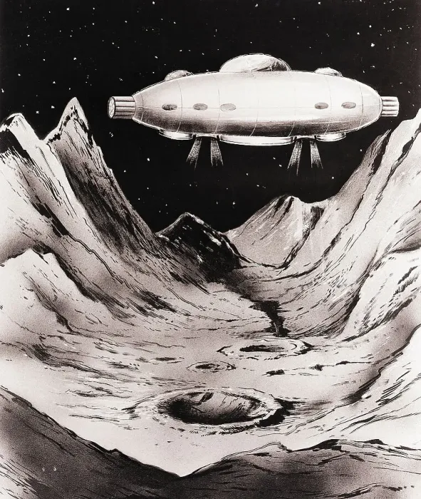 Framed Print : Spaceship Landing on the Moon Framed Print : Spaceship Landing on the Moon