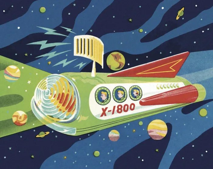 Framed Print : Spaceship Traveling in Outer Space Framed Print : Spaceship Traveling in Outer Space