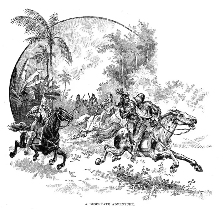 Framed Print : Spaniard soldiers on horses engraving 1892 Framed Print : Spaniard soldiers on horses engraving 1892