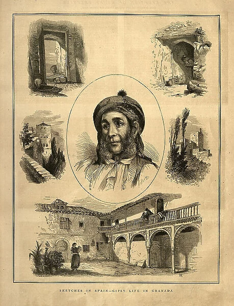 Spanish History, Granadian Romani life in Granada, Spain, 1870s, 19th Century
