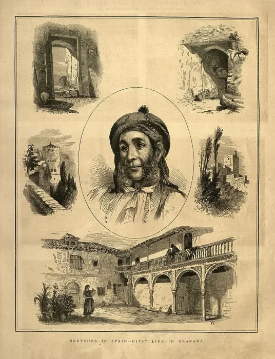 Framed Print : Spanish History, Granadian Romani life in Granada, Spain, 1870s, 19th Century Framed Print : Spanish History, Granadian Romani life in Granada, Spain, 1870s, 19th Century