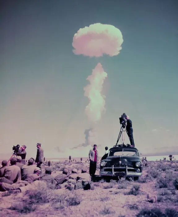 Framed Print : Spectator Filming Mushroom Cloud Framed Print : Spectator Filming Mushroom Cloud