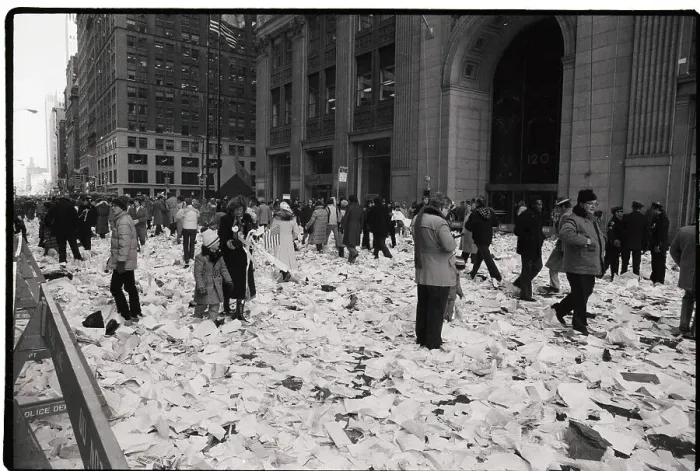 Framed Print : Spectators at Finish of Ticker Tape Parade Framed Print : Spectators at Finish of Ticker Tape Parade