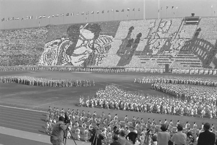 Framed Print : Spectators Forming Giant Pictures in Stadium Stands Framed Print : Spectators Forming Giant Pictures in Stadium Stands