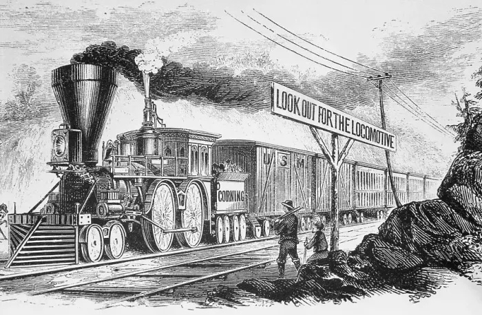 Framed Print : Spectators near Passing Locomotive Framed Print : Spectators near Passing Locomotive