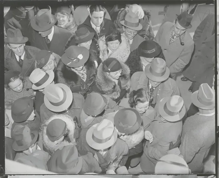 Framed Print : Spectators Outside of Lindbergh Trial Framed Print : Spectators Outside of Lindbergh Trial