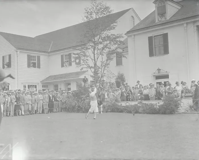 Framed Print : Spectators Watching Bobby Jones Tee Off Framed Print : Spectators Watching Bobby Jones Tee Off
