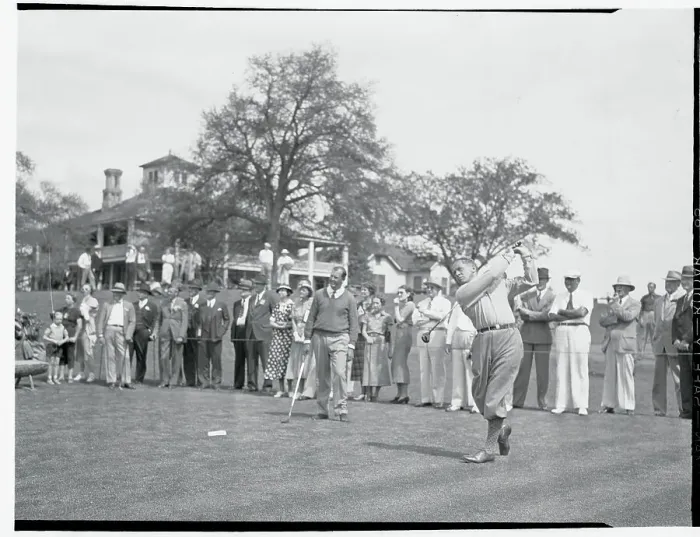 Framed Print : Spectators Watching Bobby Jones Teeing Off Framed Print : Spectators Watching Bobby Jones Teeing Off