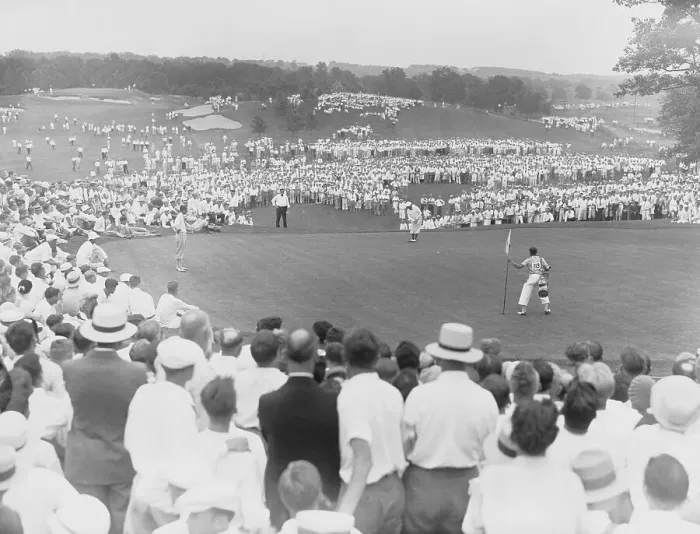 Framed Print : Spectators Watching a Golf Tournament