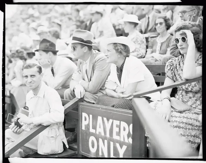 Framed Print : Spectators Watching Tennis National Doubles
