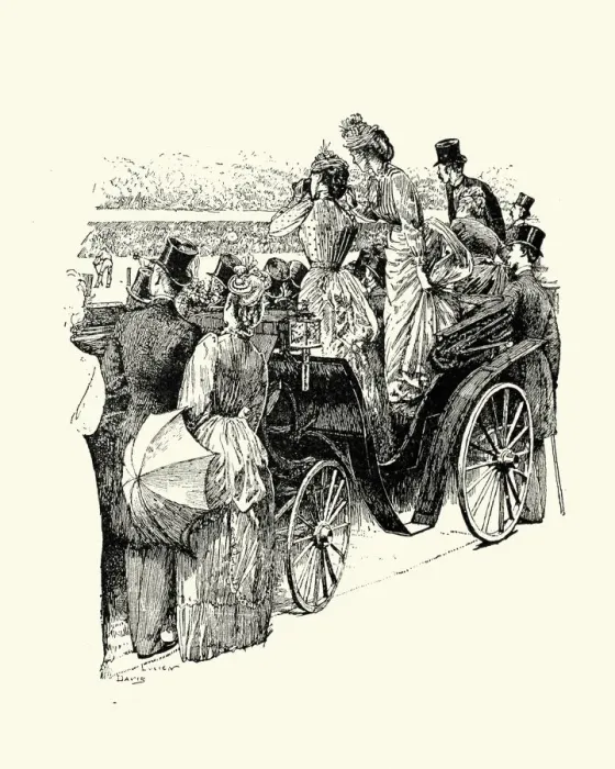 Framed Print : Spectators watching a victorian cricket match Framed Print : Spectators watching a victorian cricket match