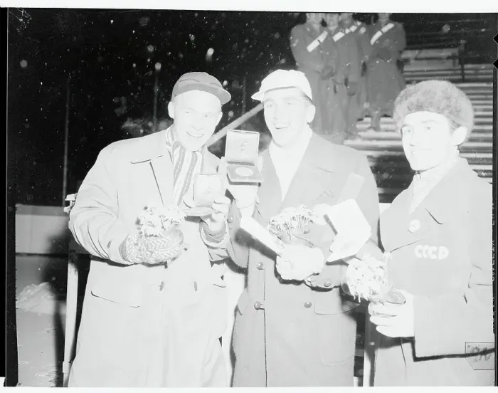 Framed Print : Speed Skating Winners Showing Their Medals Framed Print : Speed Skating Winners Showing Their Medals