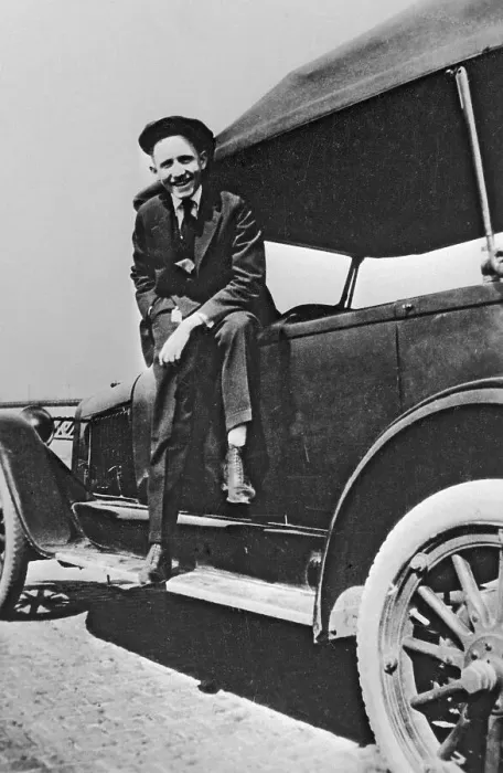 Framed Print : Spencer Tracy at Age 12 Seated On Car Framed Print : Spencer Tracy at Age 12 Seated On Car