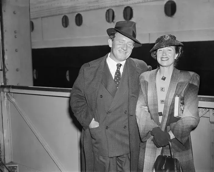 Framed Print : Spencer Tracy and Wife by Ship Framed Print : Spencer Tracy and Wife by Ship