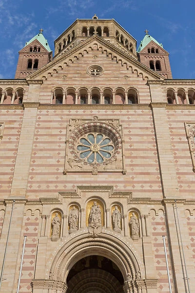 Speyer Cathedral, west wing, facade, Unesco World Heritage, Speyer, Palatinate region, Rhineland-Palatinate, Germany, Europe