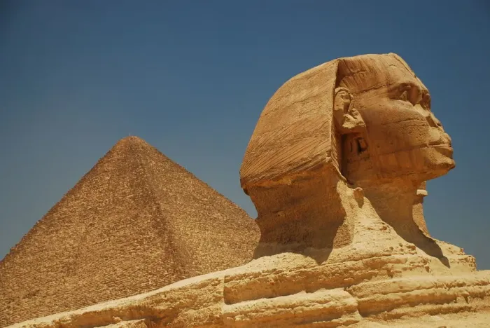 Framed Print : Sphinx and Pyramid Framed Print : Sphinx and Pyramid