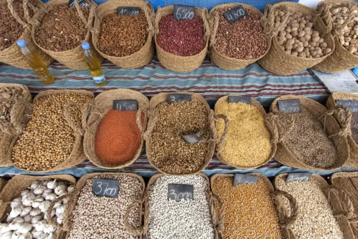 Framed Print : Spices, cereals, market, bazaar, Djerba, Tunisia Framed Print : Spices, cereals, market, bazaar, Djerba, Tunisia