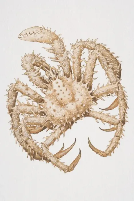 Framed Print : Spiny Spider Crab (malacostracans), view from above