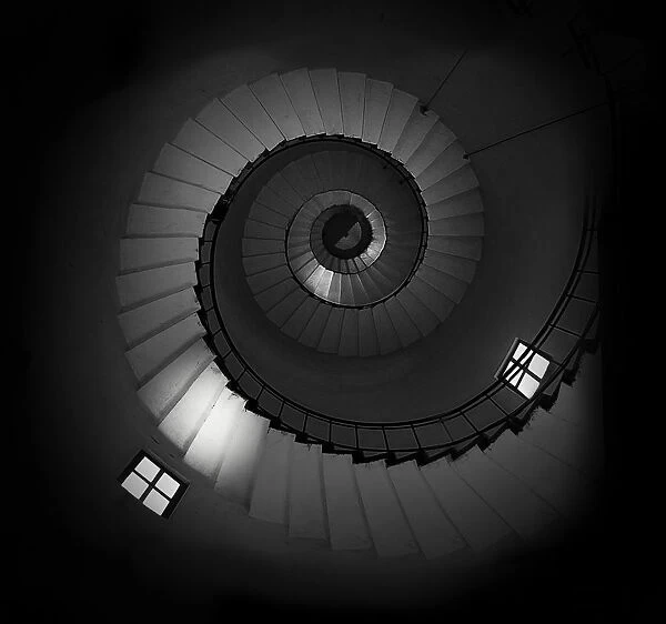 Spiral. Interior of the Lighthouse in Colonia, Uruguay
