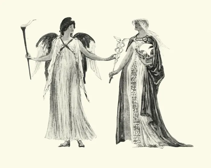 Framed Print : The spirits of freedom and commerce by Walter Crane