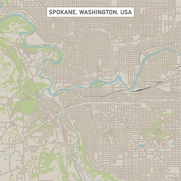 Spokane Washington US City Street Map