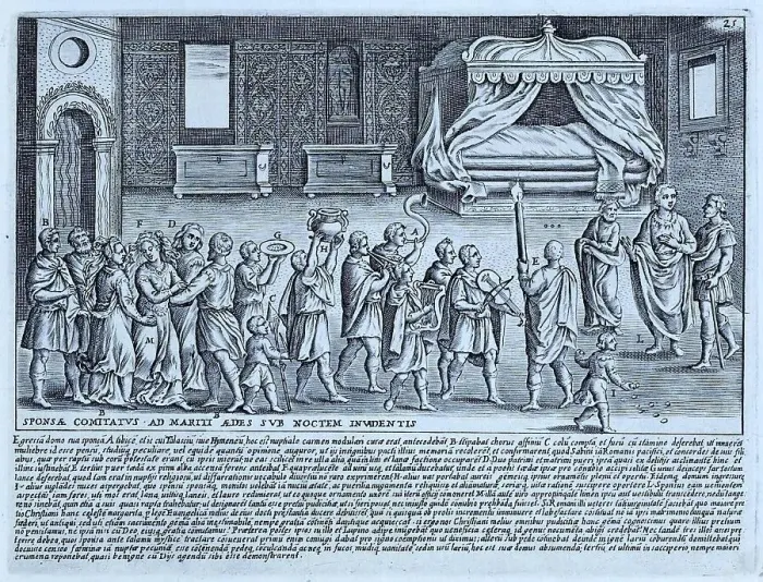 Framed Print : Sponsae Comitatus Ad Mariti Aedes Sub Noctem, image depicting the rites and ceremonies of escorting the bride on her wedding night, historic Rome, Italy, digital reproduction of an original 17th-century artwork, original date unknown Framed Print : Sponsae Comitatus Ad Mariti Aedes Sub Noctem, image depicting the rites and ceremonies of escorting the bride on her wedding night, historic Rome, Italy, digital reproduction of an original 17th-century artwork, original date unknown
