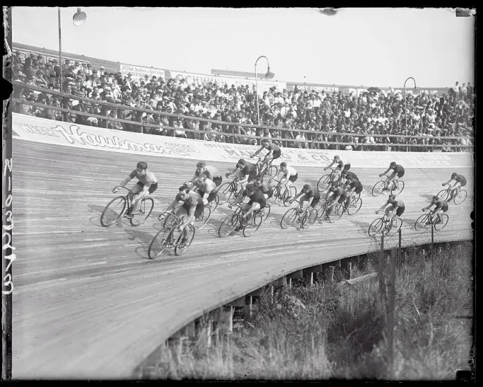 Framed Print : Sport Participants Riding Bicycles Around Track Framed Print : Sport Participants Riding Bicycles Around Track