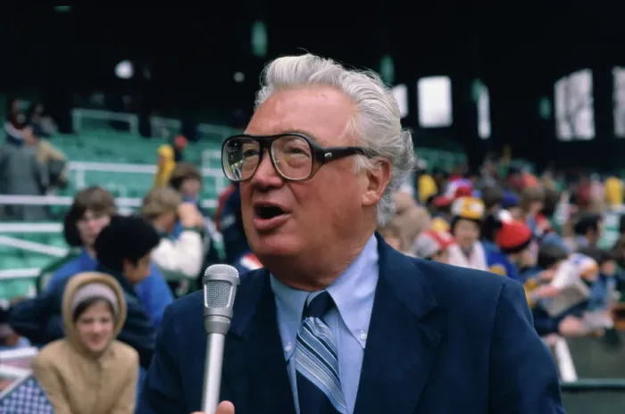 Framed Print : Sportscaster Harry Caray Announcing Baseball Game Framed Print : Sportscaster Harry Caray Announcing Baseball Game