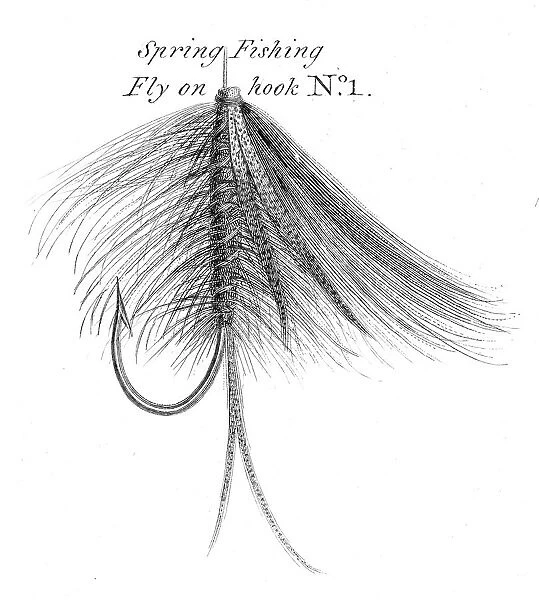 Spring fishing hook engraving 1812