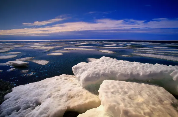 Framed Print : Spring sea ice breakup along Northwest Passage, Nunavut, Canada Framed Print : Spring sea ice breakup along Northwest Passage, Nunavut, Canada