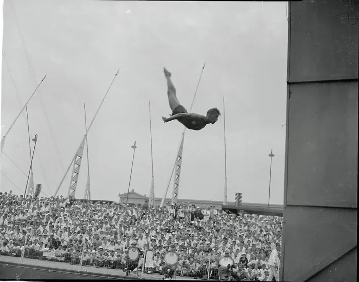 Framed Print : Springboard Diver Aloft Framed Print : Springboard Diver Aloft