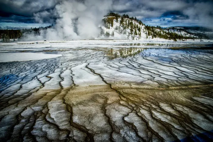 Framed Print : Springs in winter, Yellowstone National Park, Wyoming, USA Framed Print : Springs in winter, Yellowstone National Park, Wyoming, USA
