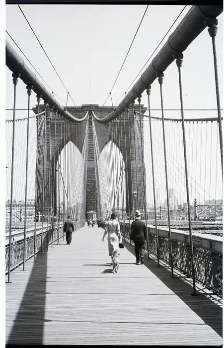 Framed Print : Springtime Walk Across Brooklyn Bridge Framed Print : Springtime Walk Across Brooklyn Bridge