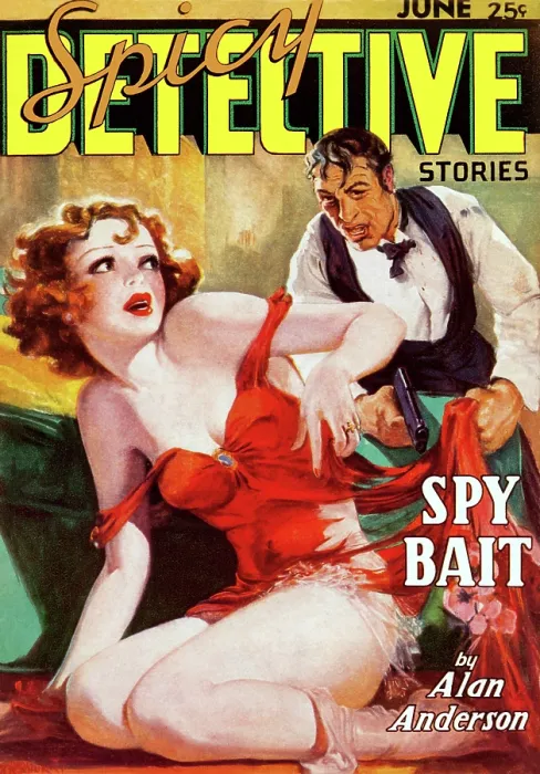 Framed Print : Spy Bait. Spicy Detective Stories - June 1936 Framed Print : Spy Bait. Spicy Detective Stories - June 1936
