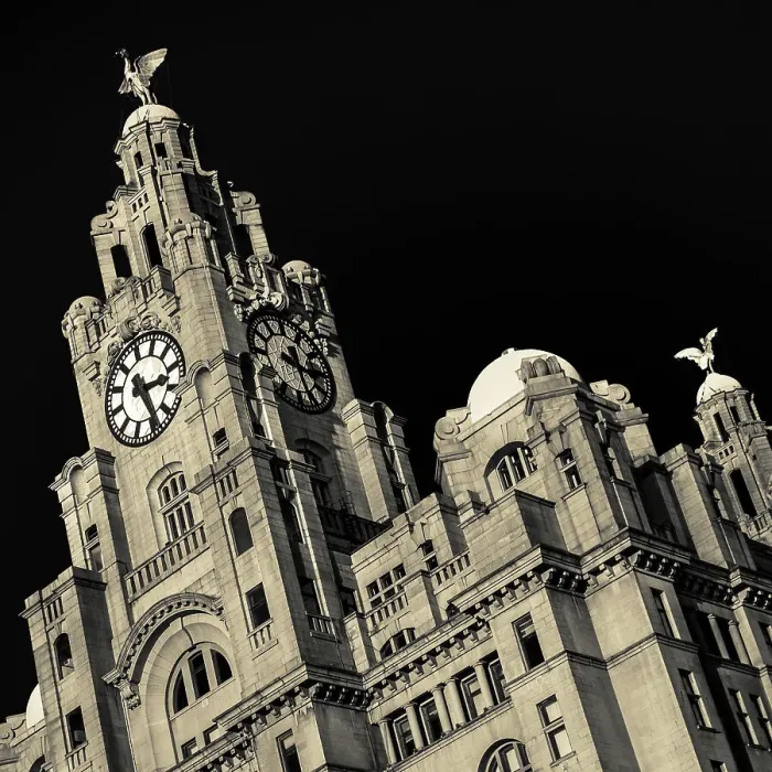 Framed Print : Square crop of the Royal Liver Building