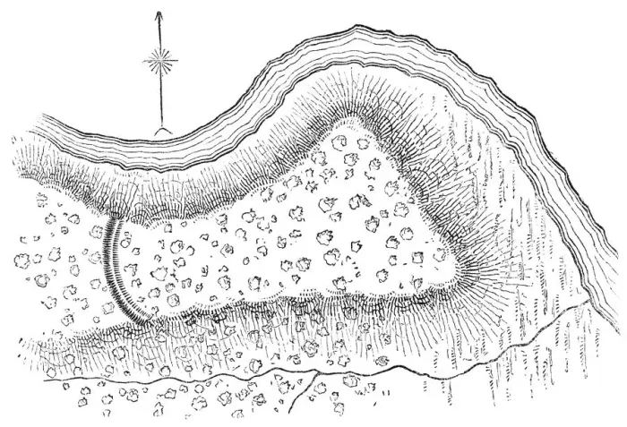 Framed Print : Squier Map of Indian Hill Fort near Minden in Montgomery County, New York, USA