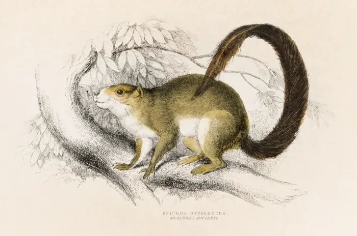 Framed Print : Squirrel engraving 1855 Framed Print : Squirrel engraving 1855