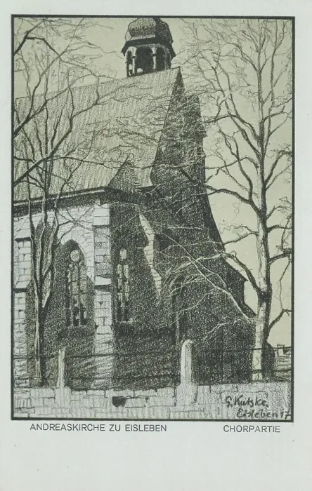 Framed Print : St. Andrew's Church, Eisleben, Mansfeld-Suedharz County, Saxony-Anhalt, Germany, view from around 1910, digital reproduction of a historical postcard, from that time, exact date unknown Framed Print : St. Andrew's Church, Eisleben, Mansfeld-Suedharz County, Saxony-Anhalt, Germany, view from around 1910, digital reproduction of a historical postcard, from that time, exact date unknown