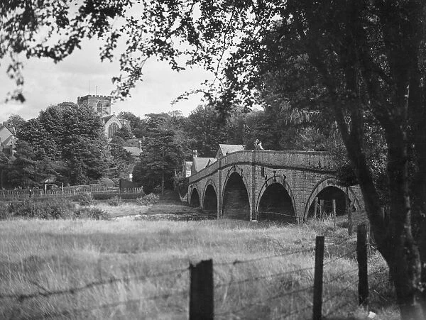 St. Asaph. Cathedral and bridge, St. Asaph, Flintshire, Wales, circa 1930